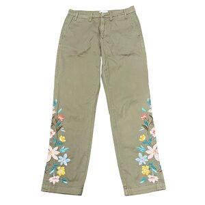 Driftwood Boho Floral Embroidered Pants